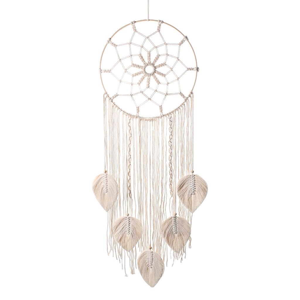 Hanging Tapestry Pendant Macrame Wall Crafts for Bedroom Gifts Wooden Circle