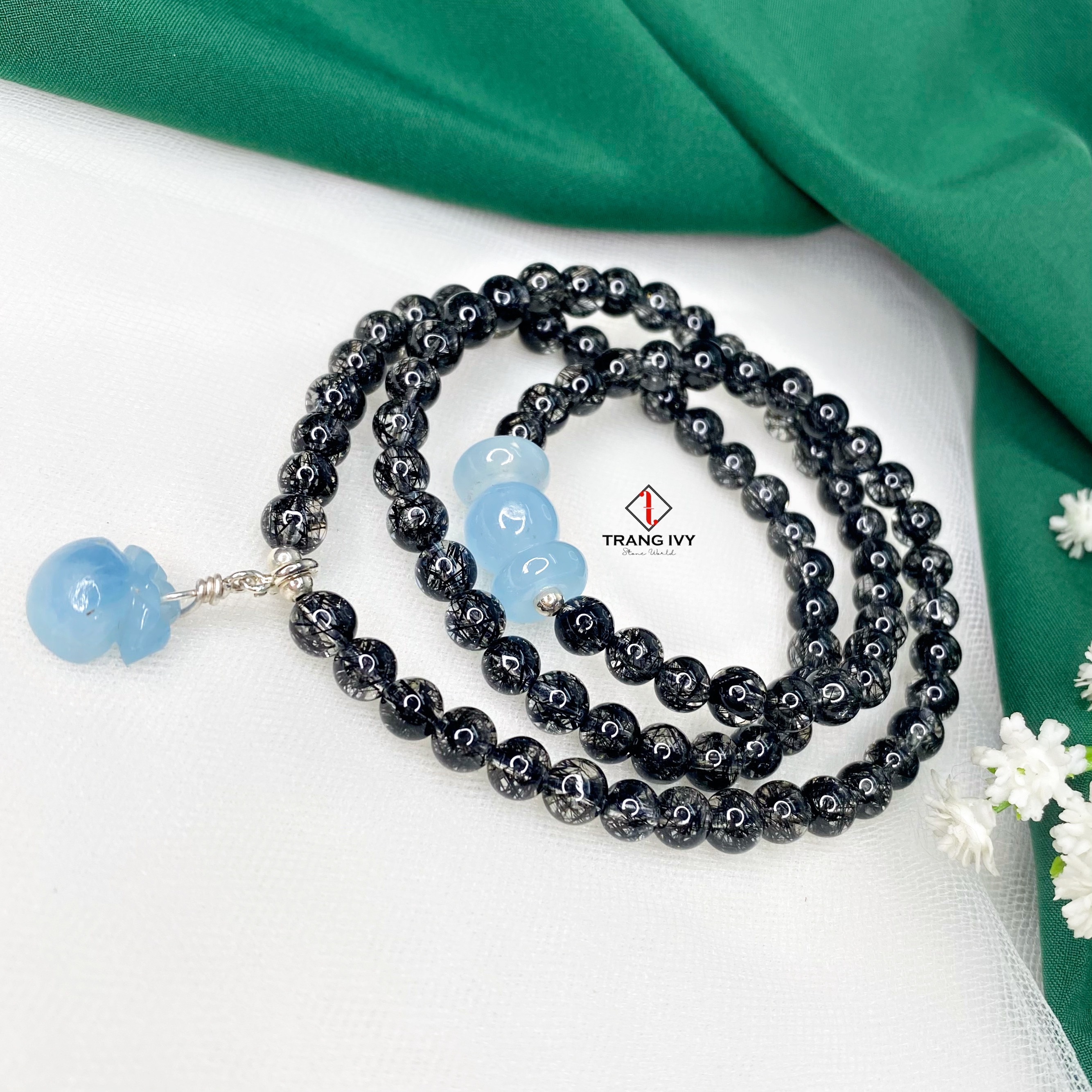 Chuỗi Thạch Anh Tóc Đen Mix Charm