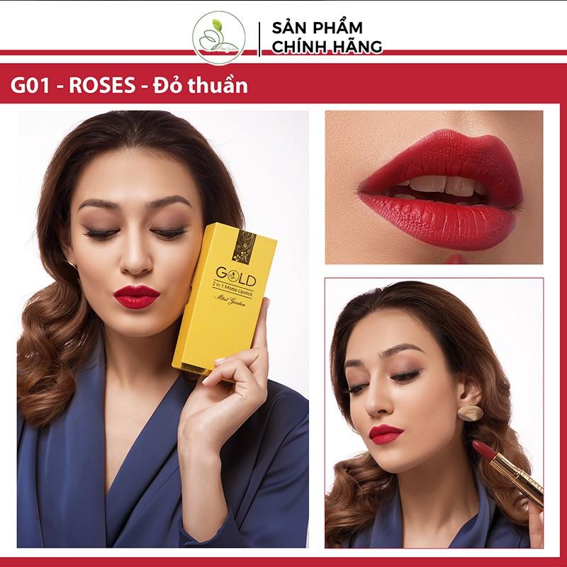 Son Môi Mini Garden Gold 2 in 1 Matte Lipstick Nhung Lì PV997