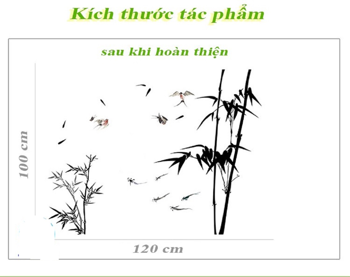 Decal dán tường combo phong cảnh nội thất Á Đông sang trọng