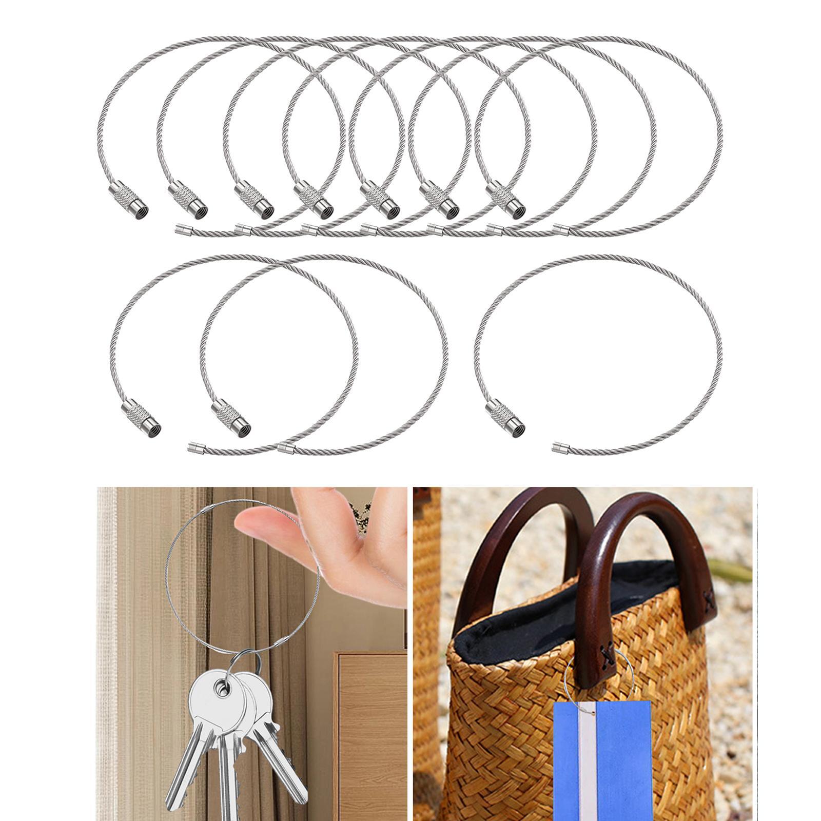 Stainless Steel Wire Keychains Luggage Tags Loops for Hanging Luggage Tag