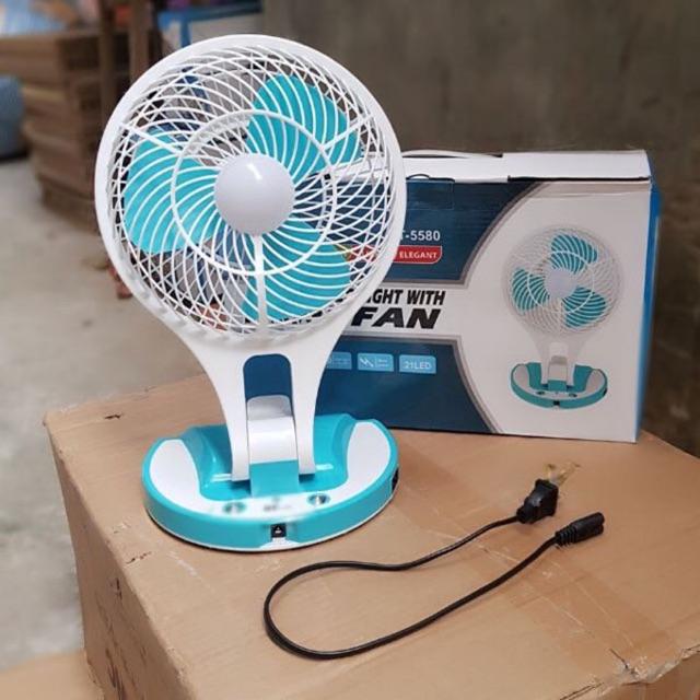 Siêu mát - Quạt sạc điện có đèn pin Mini Fan M-5580 - Thổi bay cơn nóng