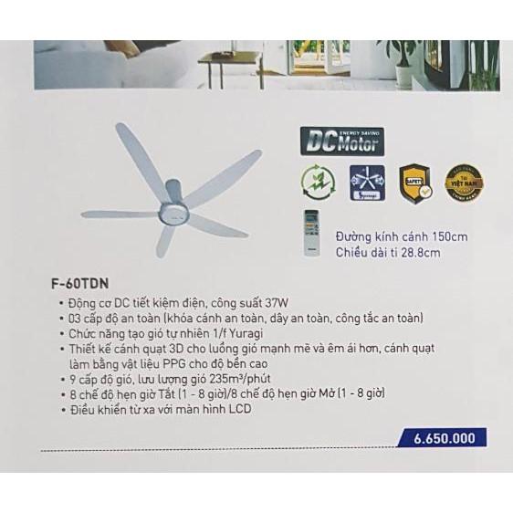 Quạt trần 5 cánh F-60TAN