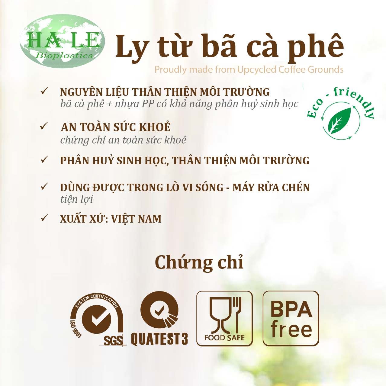 Ly Mug từ bã cà phê Văn Miếu Quốc Tử Giám