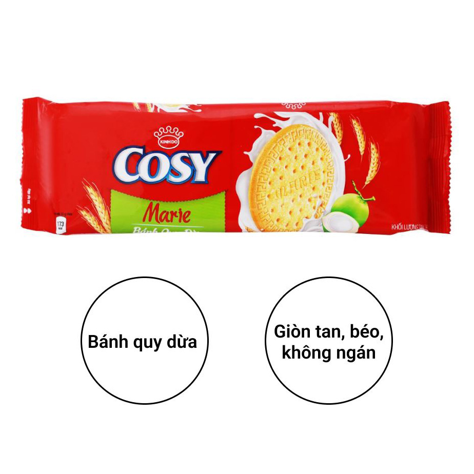 Combo 3 bánh quy dừa COSY Marie, gói 136g