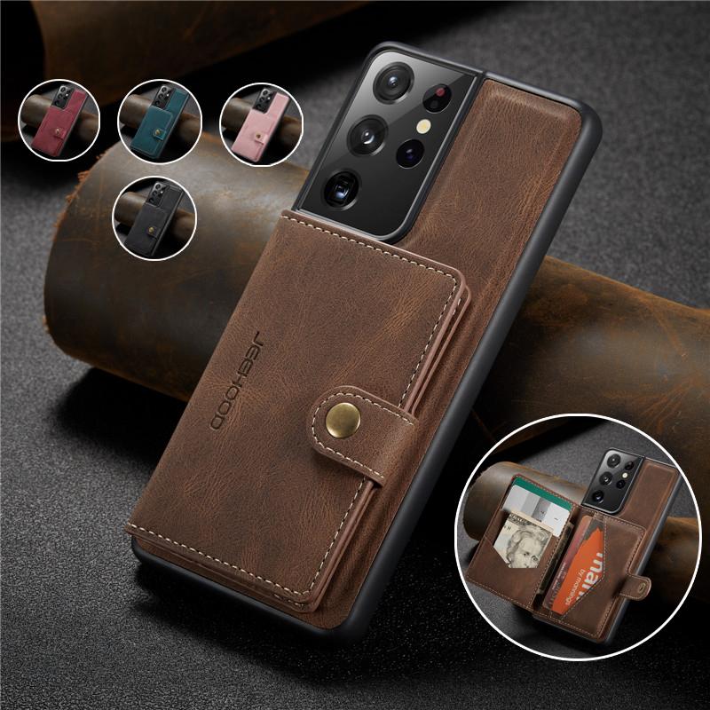 Ốp điện thoại lưng nam châm hít ví đựng tiền cho Samsung Galaxy Note 8 9 10 10+ Note 20 S20 FE S20+ Ultra