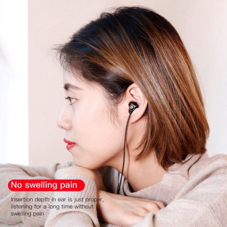 Tai Nghe Có Dây Mic Bass Âm Thanh Jack 3.5Mm Cho Điện Thoại Samsung Xiaomi - Hàng Chính Hãng Baseus