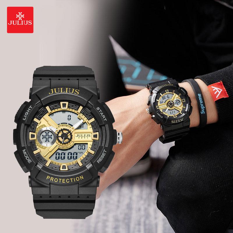 Đồng Hồ Nam Nữ Unisex Chính Hãng Julius Đa Chức Năng Thông Minh Mặt Tròn 51mm Kính Khoáng Thể Thao JA-1299D