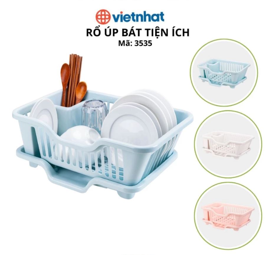 Rổ Úp Chén Bát Tiện Ích Việt Nhật (3535) - Việt Nhật Plastic