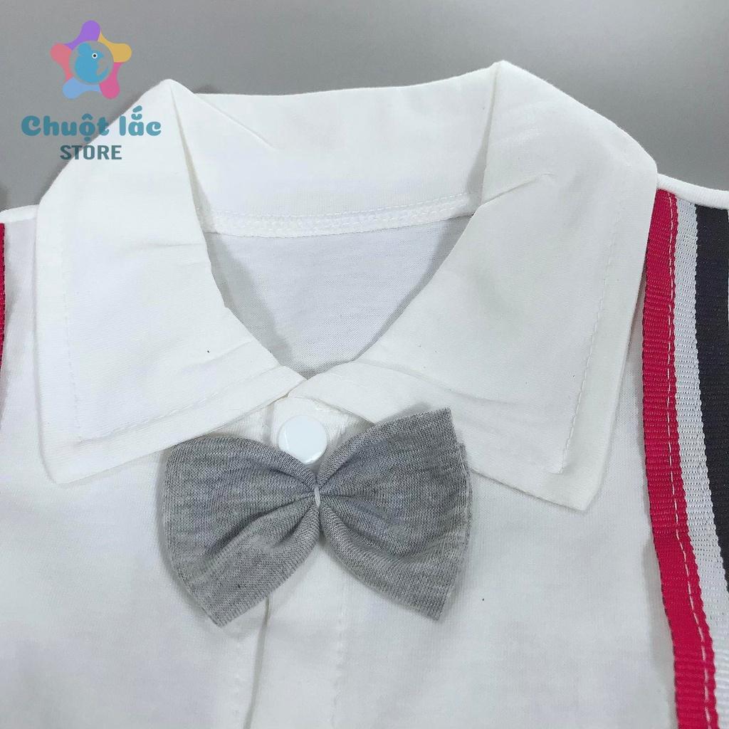 Bộ Đồ Body Bé Trai Diện Tết Chuột Lắc Store Kiểu Công Tử Thun Cotton 3kg Đến 12kg Màu Xám