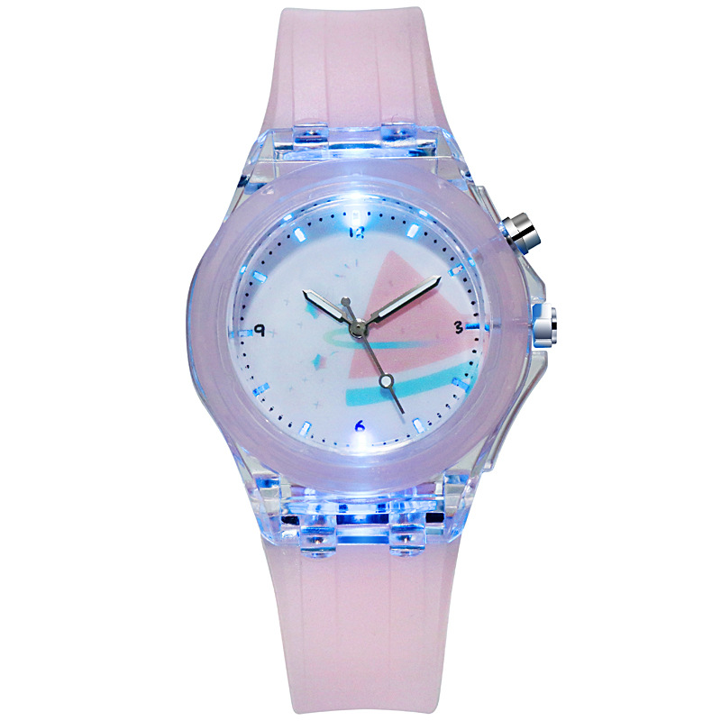 Đồng hồ trẻ em dây Silicone mặt số đèn Led phát sáng Fruits cute