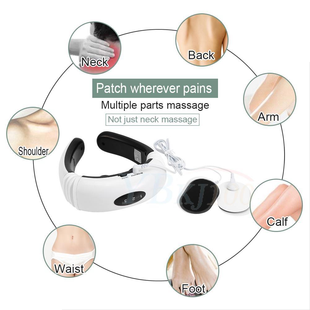 tặng pin ) MÁY TRỊ LIỆU MASSAGE CỔ THÔNG MINH 3D kèm 2 miếng dán HIỆU QUẢ TỐT - Máy Massage Cổ Vai Gáy Lưng Thông Minh