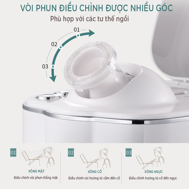 Máy Xông Hơi Mặt Nano K-SKIN, Tích Hợp Đèn UV Diệt Khuẩn