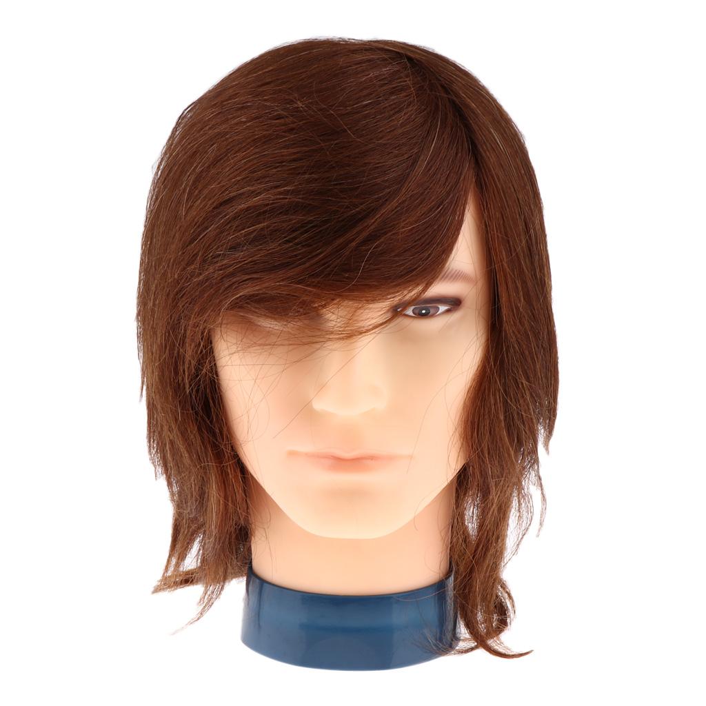 Brown   Male Mannequin Head Styling Weaving Training Manikin Head
