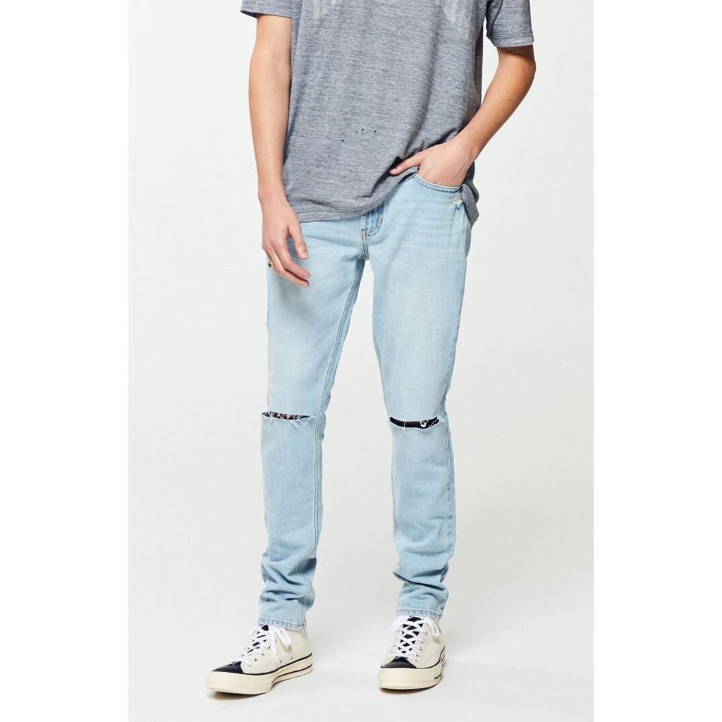 Quần jeans Pacsun màu xanh sáng wash bạc