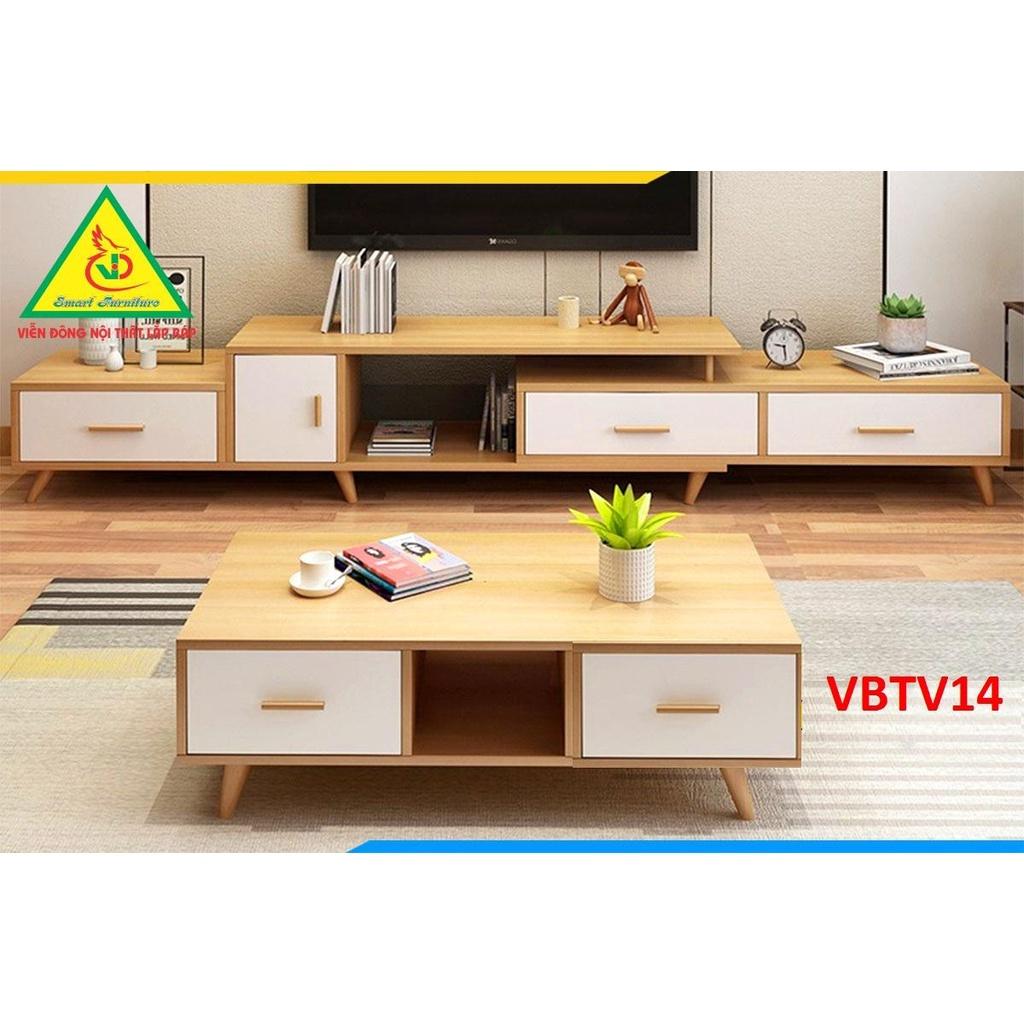 Combo Bàn trà và kệ tivi hiện đại cho phòng khách VBTV06- Nội thất lắp ráp Viendong Adv