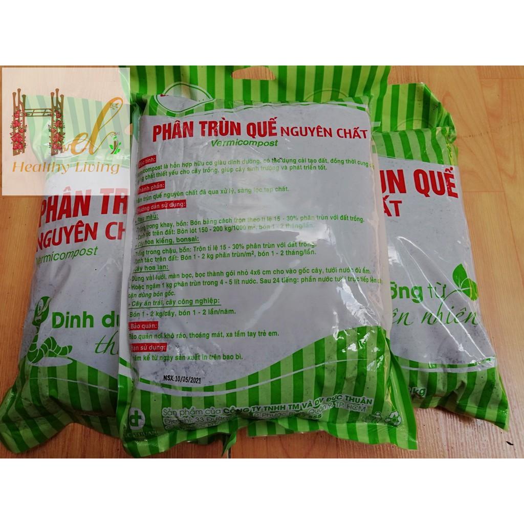 Phân Trùn Quế Nguyên Chất Lavamix 2Kg Phân Hữu Cơ Bón Rau và Cây Cảnh, Trộn Giá Thể Đất Sạch Xơ DừaTrồng Cây