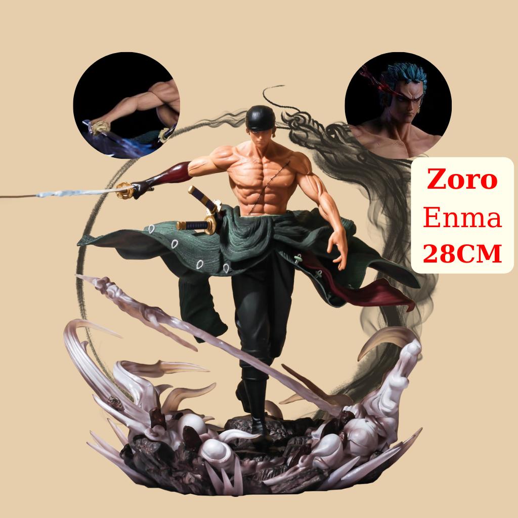 Mô Hình Zoro Sử Dụng Enma Siêu Ngầu 28cm 2 Đầu 2 Tay Mô Hình One Piece Cao Cấp, Figure Mô Hình Anmie One Piece Luffy Vu