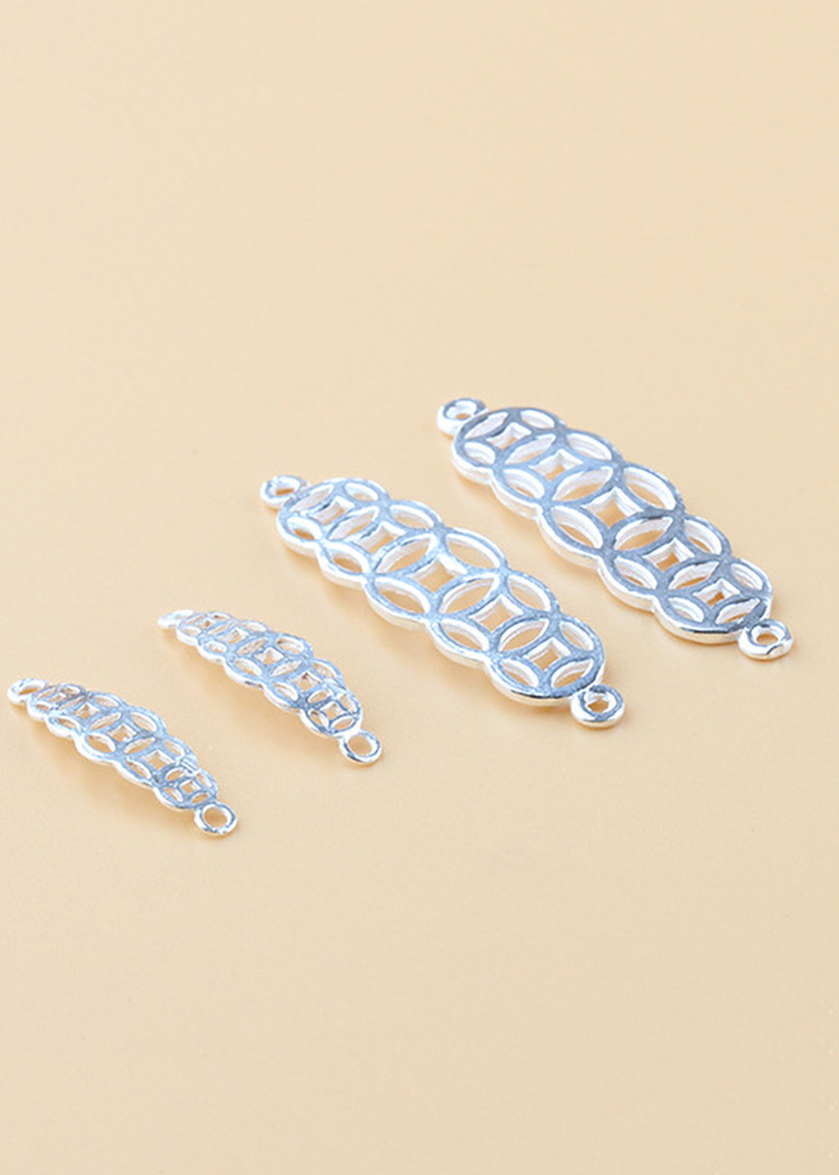 Combo 5 cái Charm bạc liên kết vòng họa tiết kim tiền - Ngọc Quý Gemstones