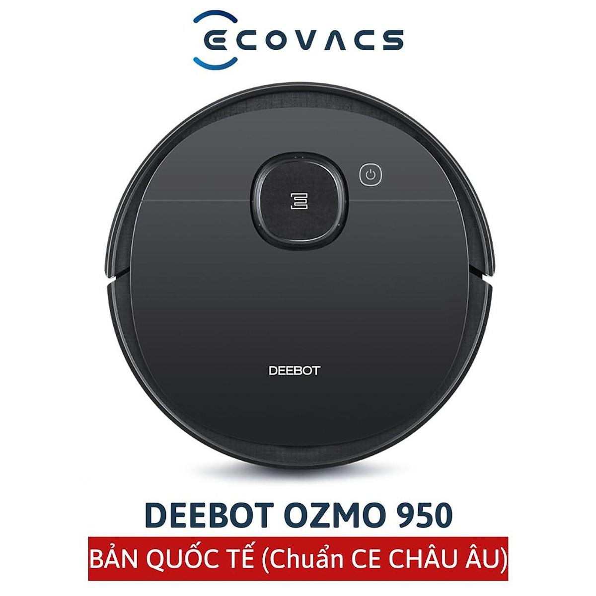 Robot Hút Bụi Lau Nhà Thông Minh Ecovacs Deebot OZMO 950, Tự Lưu Bản Đồ Vệ Sinh, Pin Trâu, Kết Nối App ĐT, Nhập Đức