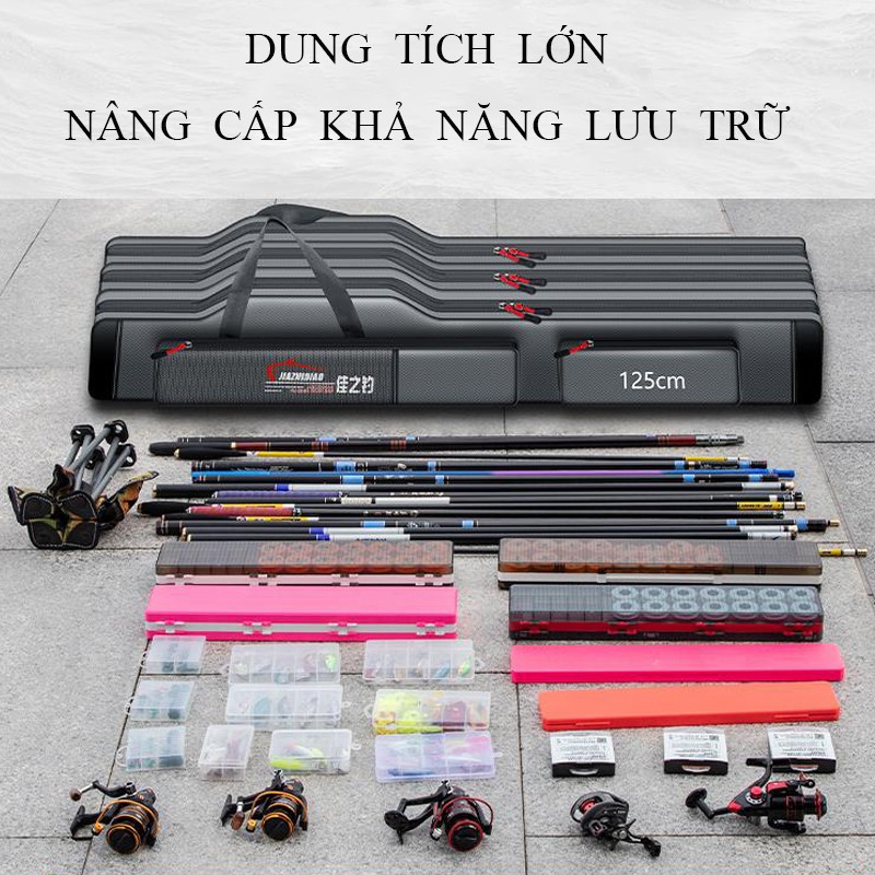 Túi đựng cần câu cá JIAZHIDIOAO 2-3 ngăn chống thấm nước siêu bền chuyên dụng câu đài TDC13