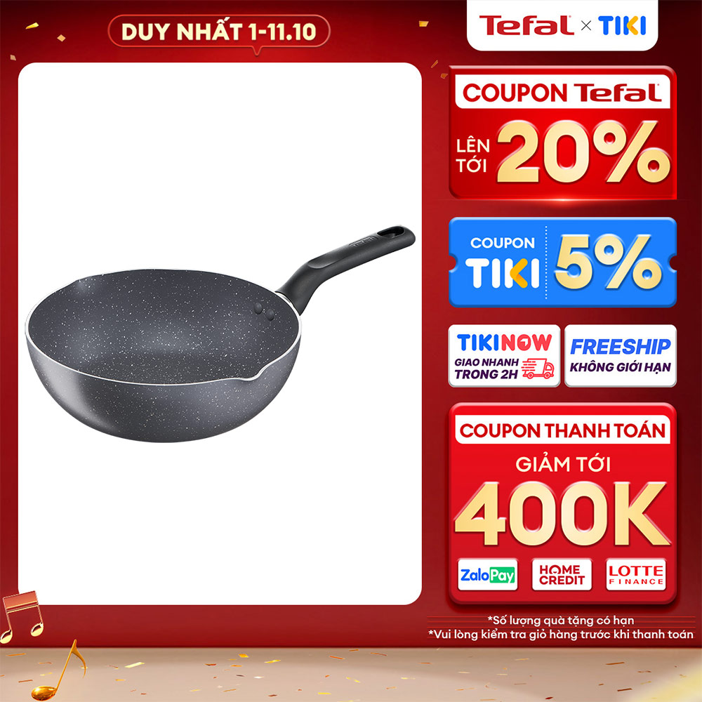 Chảo sâu lòng chống dính Tefal Natura 26cm, dùng cho bếp gas và hồng ngoại- Hàng chính hãng