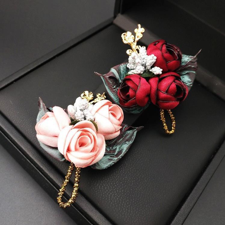 Cài áo thời trang hoa lụa Vintage dễ thương