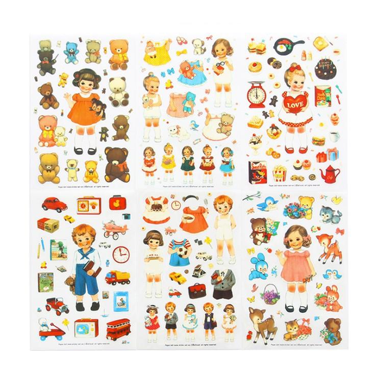 Bộ 6 Tấm Sticker Trang Trí Búp Bê Baby Doll