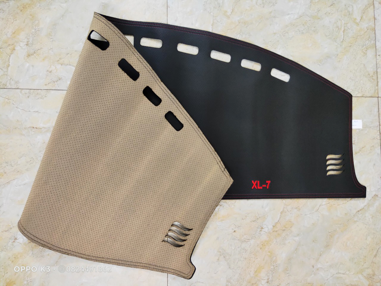 Thảm Taplo Xe Suzuki XL7 đời 2019-2021 loại da dày cao cấp 3 lớp chống trượt Da Carbon đen