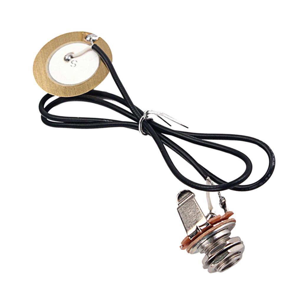 Piezo Transducer Pre-wired Pickup For Acoustic Guitar Violin Banjo Mandolin