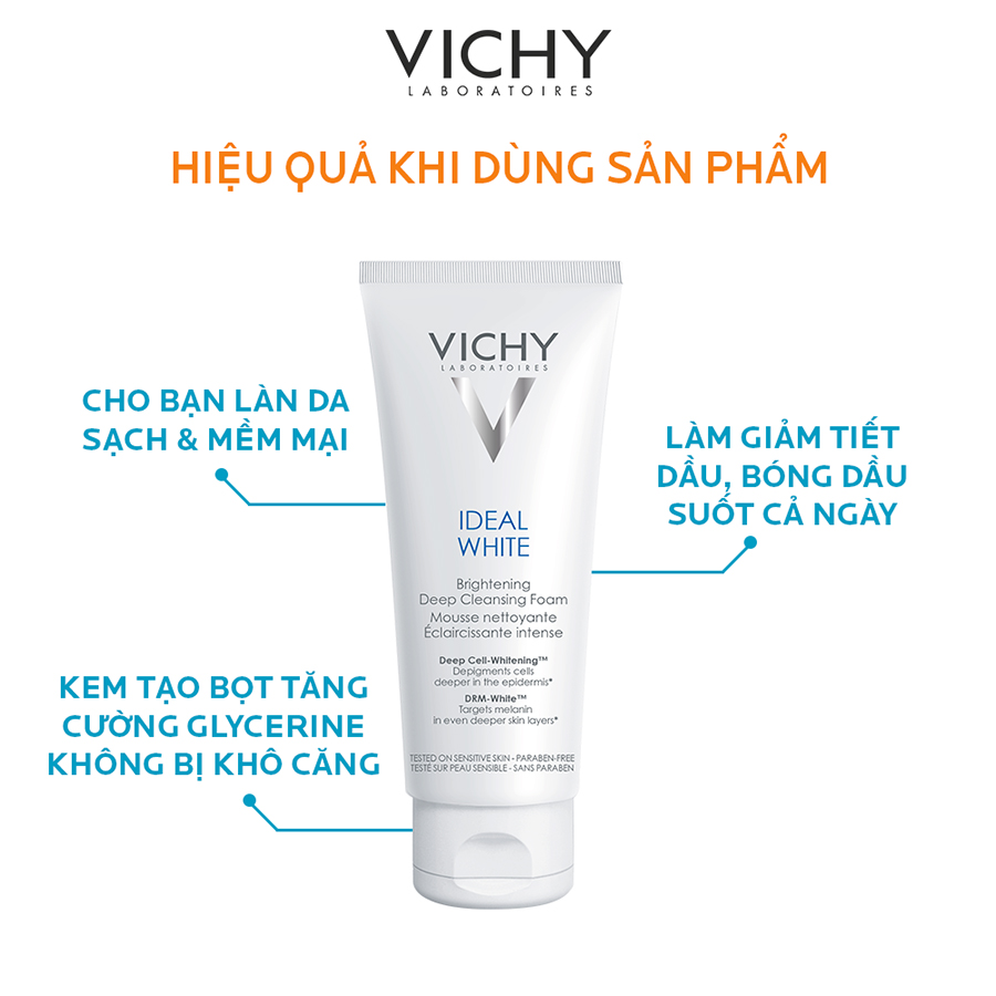 vichy ideal white brightening deep cleansing foam