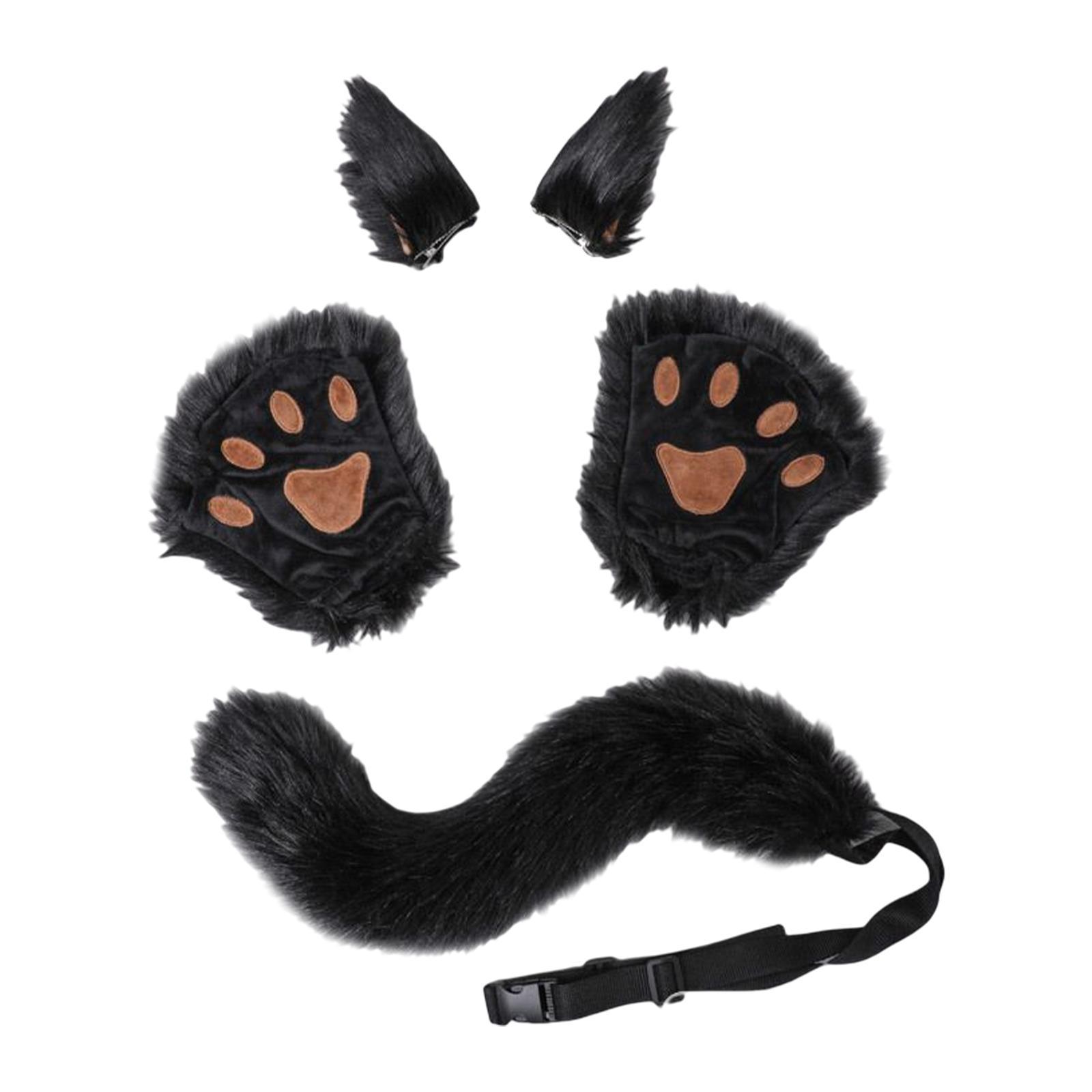 Costume Set Halloween Ears Tail Paw Fancy Costume Cosplay Party