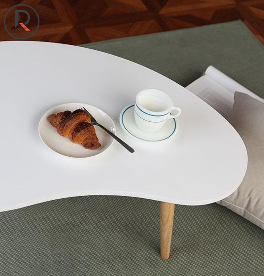 BÀN TRÀ/BÀN SOFA HÌNH HẠT ĐẬU CHÂN GẤP HÀN QUỐC - D TABLE WOOD WHITE - TC205