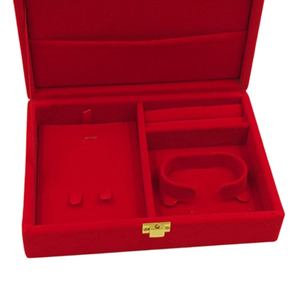 4x Retro Velvet Rings Jewelry Box Case Jewelry Storage Organizer Gift Box