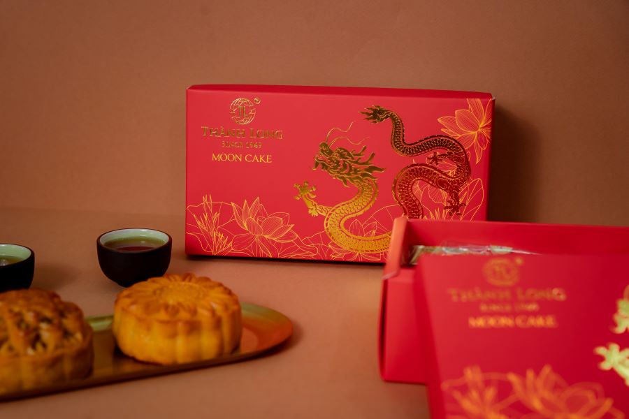 Hộp bánh trung thu 2 bánh 2 trứng 270g - Combo A - Thành Long (540g)
