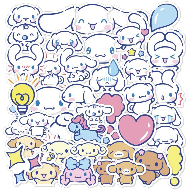 SANRIO Bộ 40 Miếng Dán Trang Trí Sổ Tay Hình Cinnamoroll Dễ Thương Chống Thấm Nước