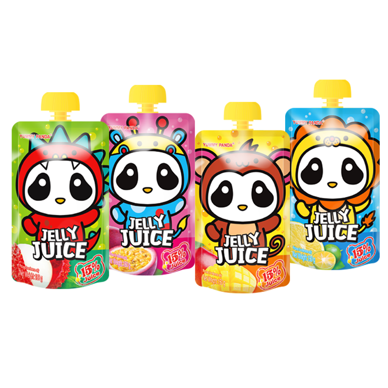 Bộ 4 túi Thạch uống trái cây YUMMY PANDA Fruit Flavor Jelly Juice 150g 4 packs