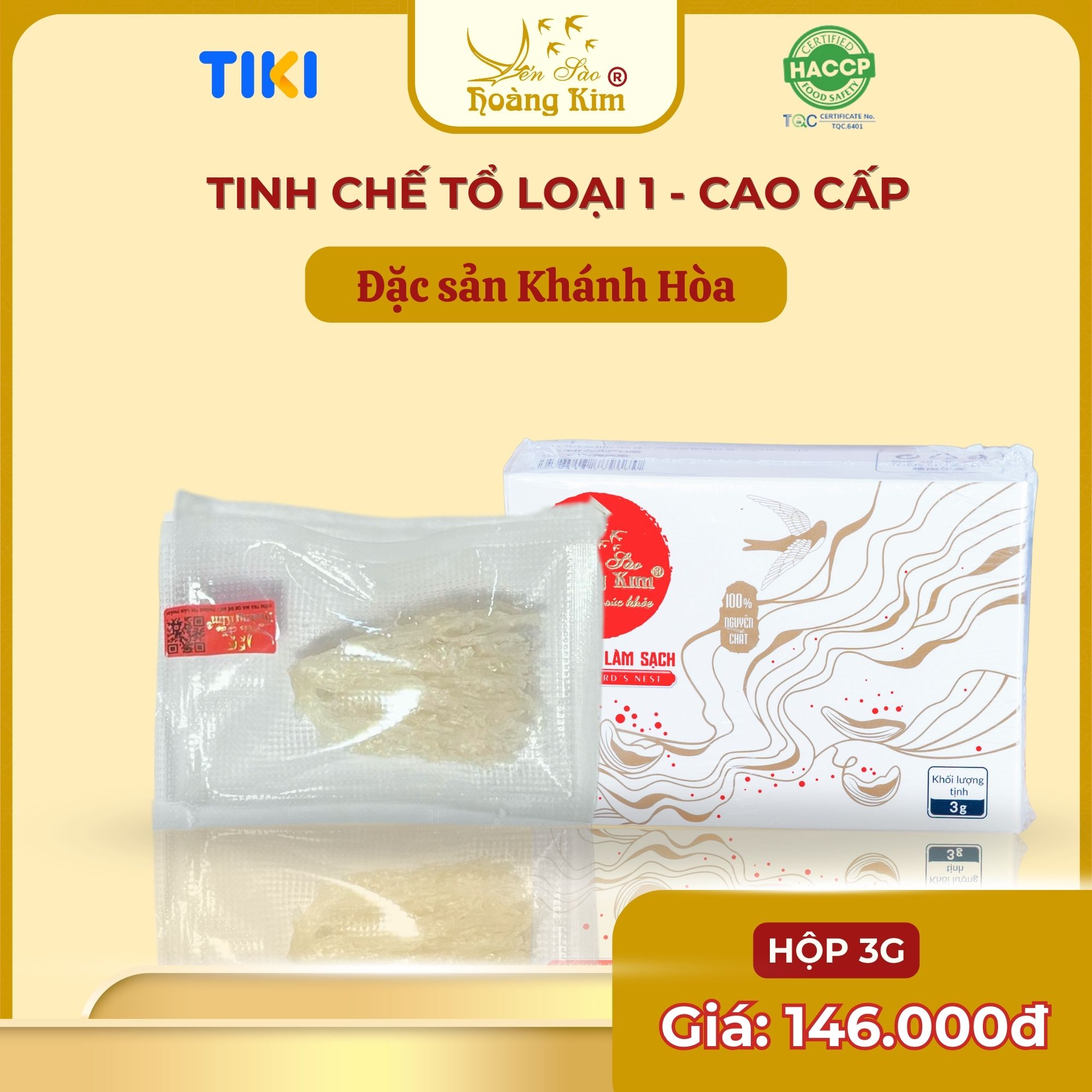 Tổ yến Cao Cấp Yến sào Hoàng Kim Tinh chế tổ loại 1