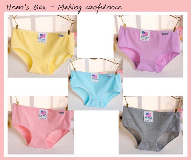 Set 5 Quần lót cotton mẫu HB003 không ngấn mông, thoáng mát