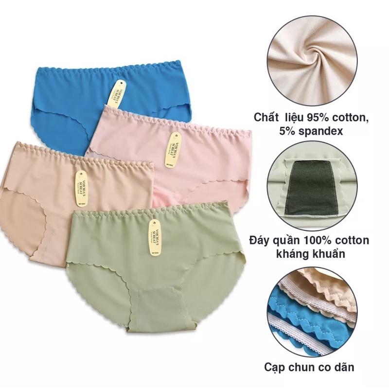 Combo 10 chiếc quần lót đúc su mịn viền sóng freesize 40-52kg