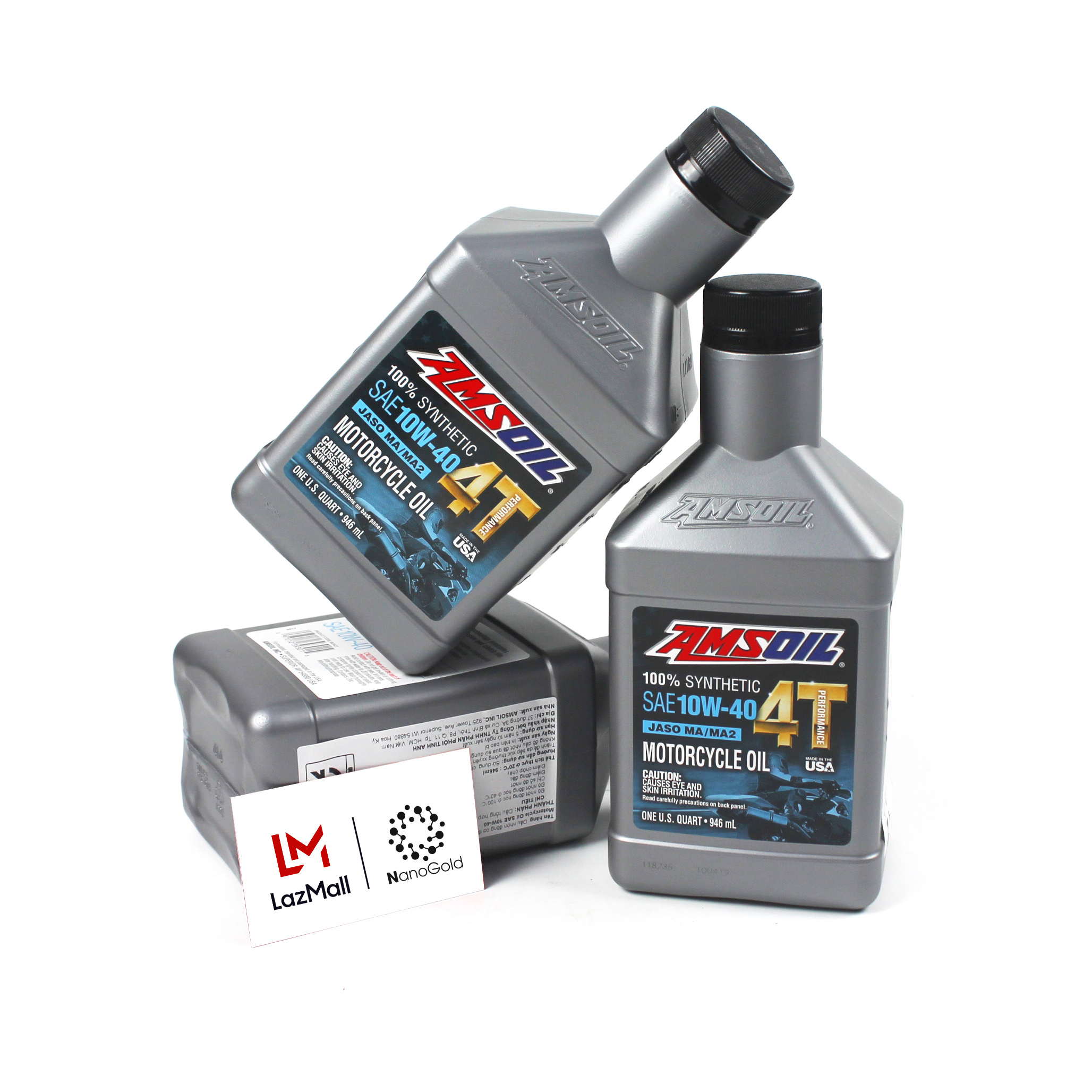 [HÀNG MỸ] Nhớt Amsoil 4T Performance 10W40 Xe PKL / Xe Số / Côn Tay Cao Cấp.