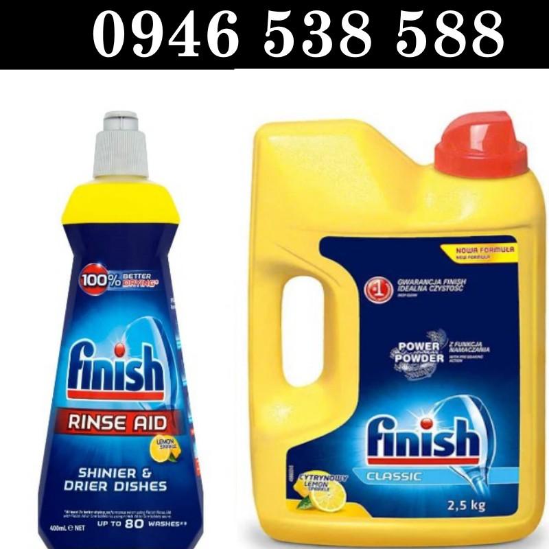 Combo Bột rửa bát Finish 2.5kg+ Nước Bóng Finish 400ml chuyên dùng cho máy rửa - HANOIMART Finish.edu.vn