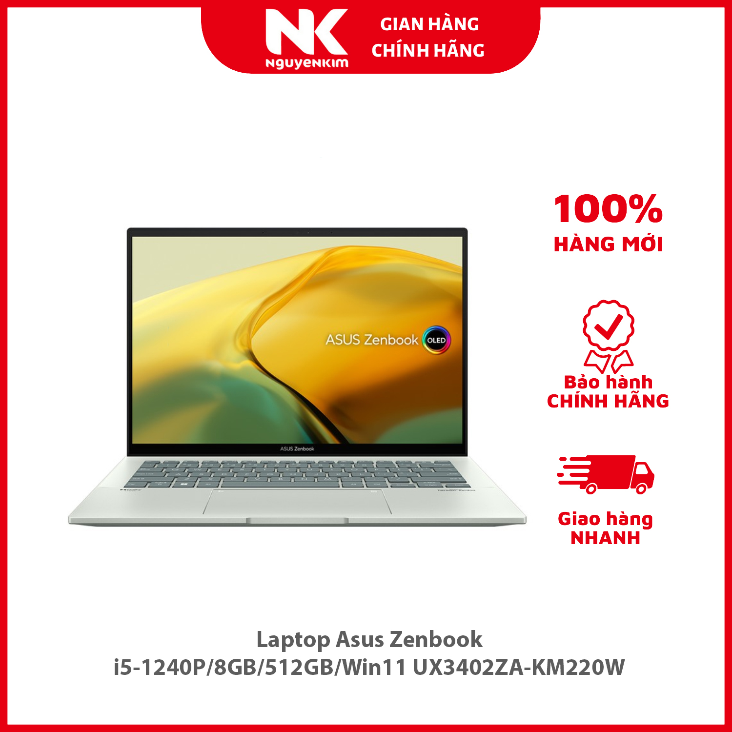 Laptop Asus Zenbook i5-1240P/8GB/512GB/Win11 UX3402ZA-KM220W - Hàng chính hãng