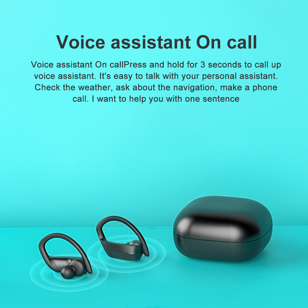 Tai Nghe Không Dây Nhét Tai 258 Với Móc Treo Tai BT 5.0 TWS Cho Chạy Bộ Thể Thao - Trắng