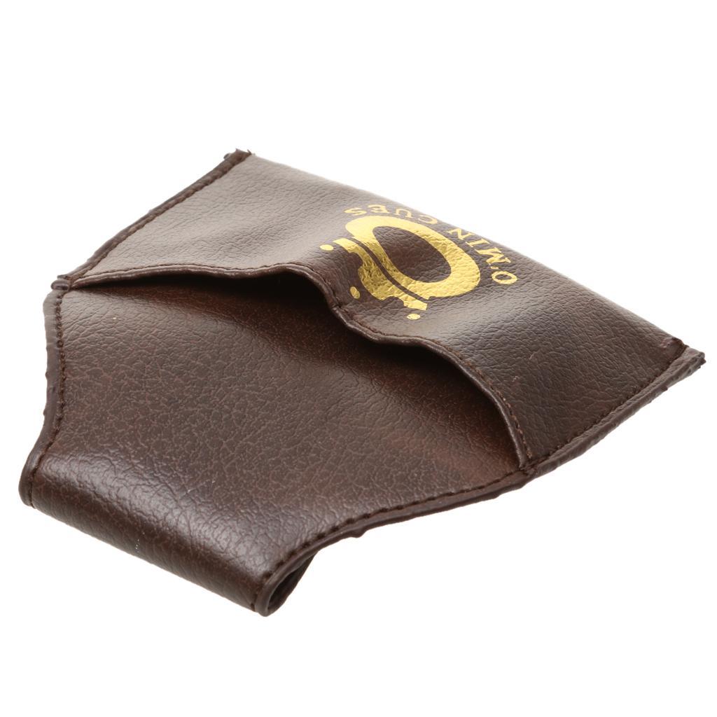 4x Billiard Snooker Pool Cue PU Leather Chalk Holder Pouch Bag Clip Coffee