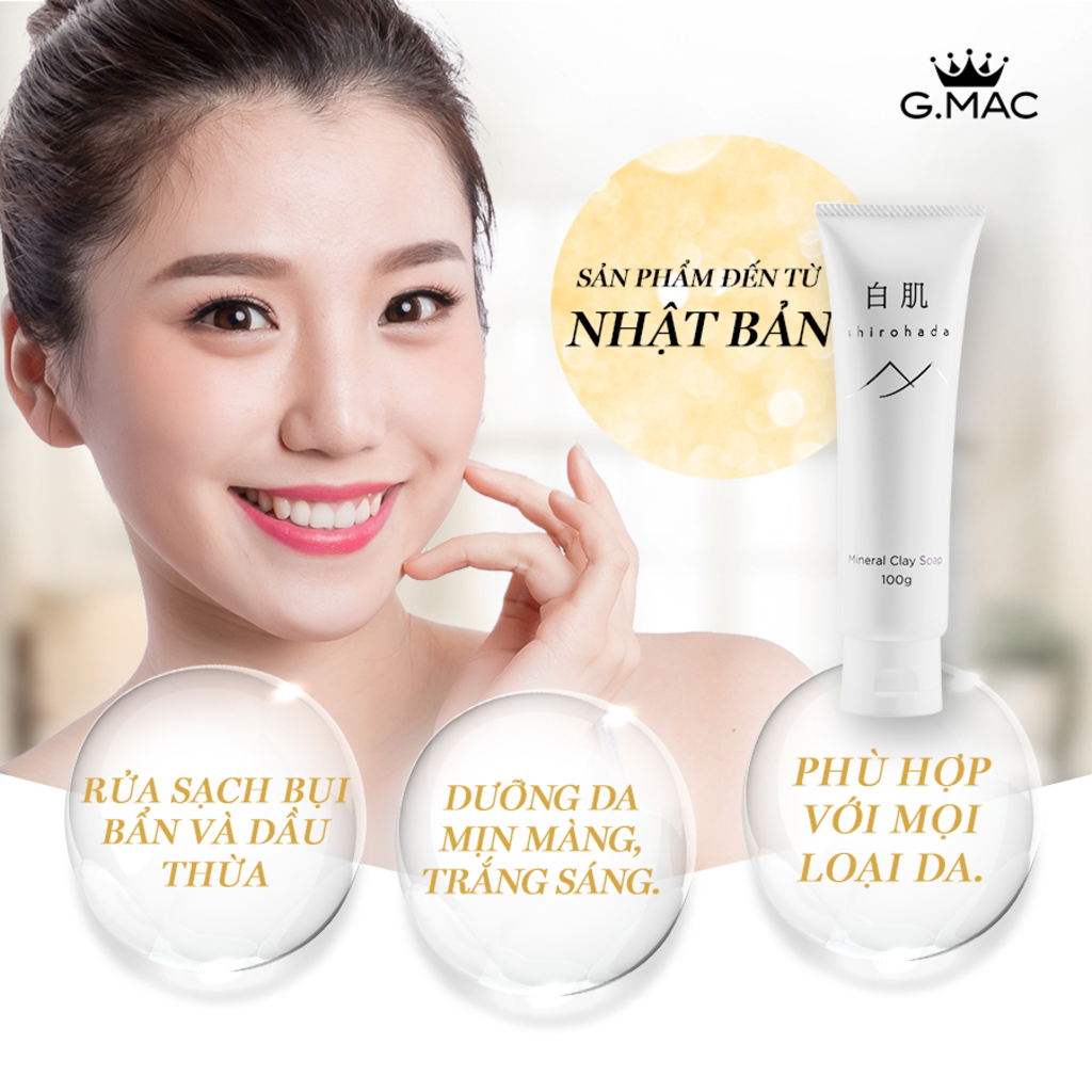 Sữa Rửa Mặt Shirohada Mineral Clay Soap (100g)