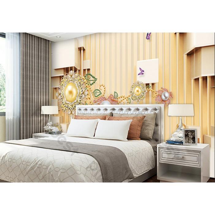 Tranh dán tường Hoa trang sức hiện đại, Tranh dán tường 3d hiện đại MS634135