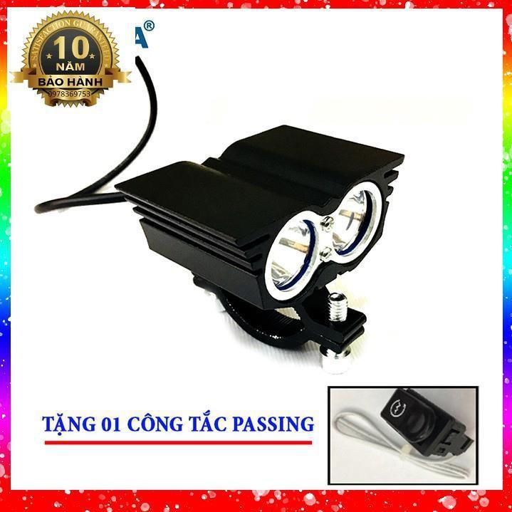 Đèn trợ sáng X2 mắt cú + Tặng công tắc passing