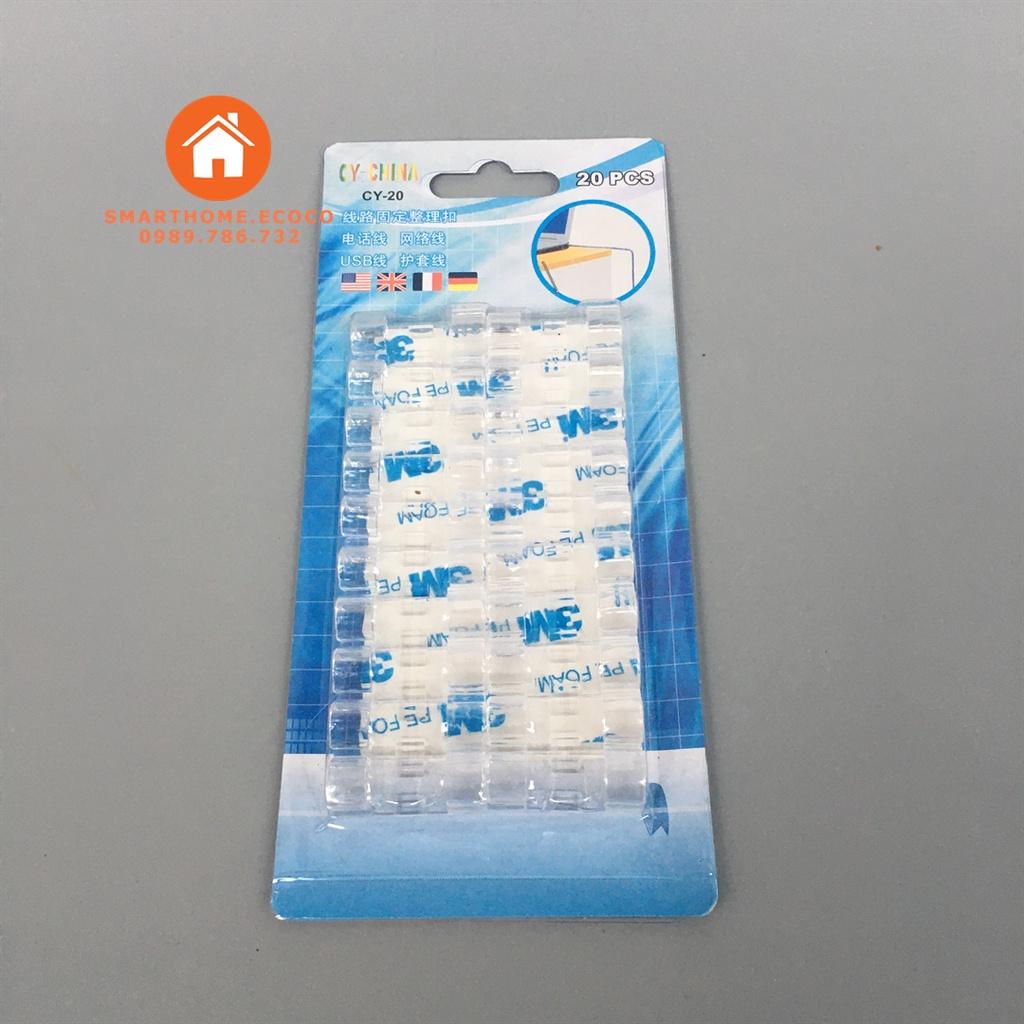 Set 20 Nẹp dây điện gắn tường cố định tiện dụng