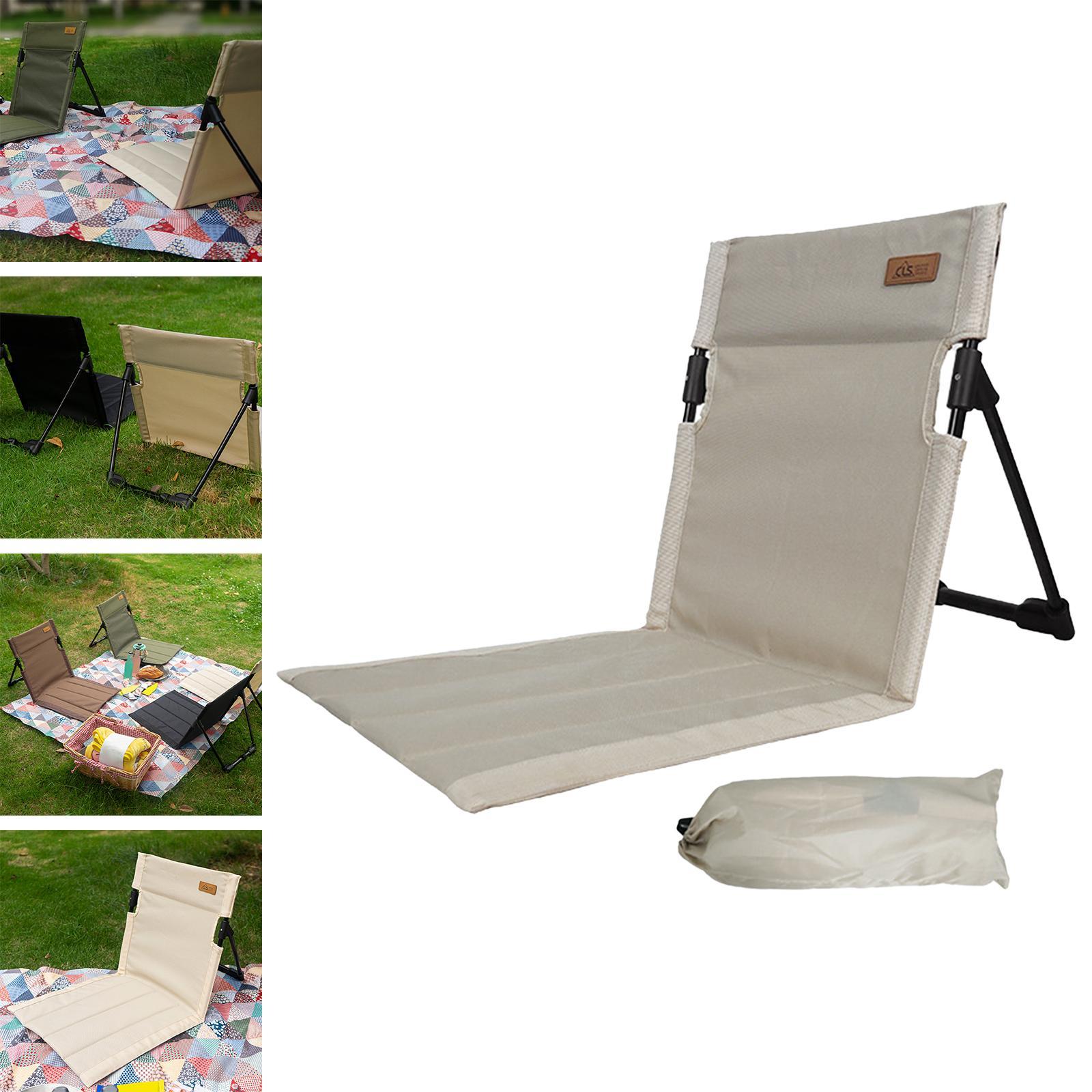 Beach Chair with Back Support Beach Mat Lounge Chair Portable Foldable Chair